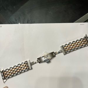 Michele Apple Watch stainless steel/18k plate band EUC